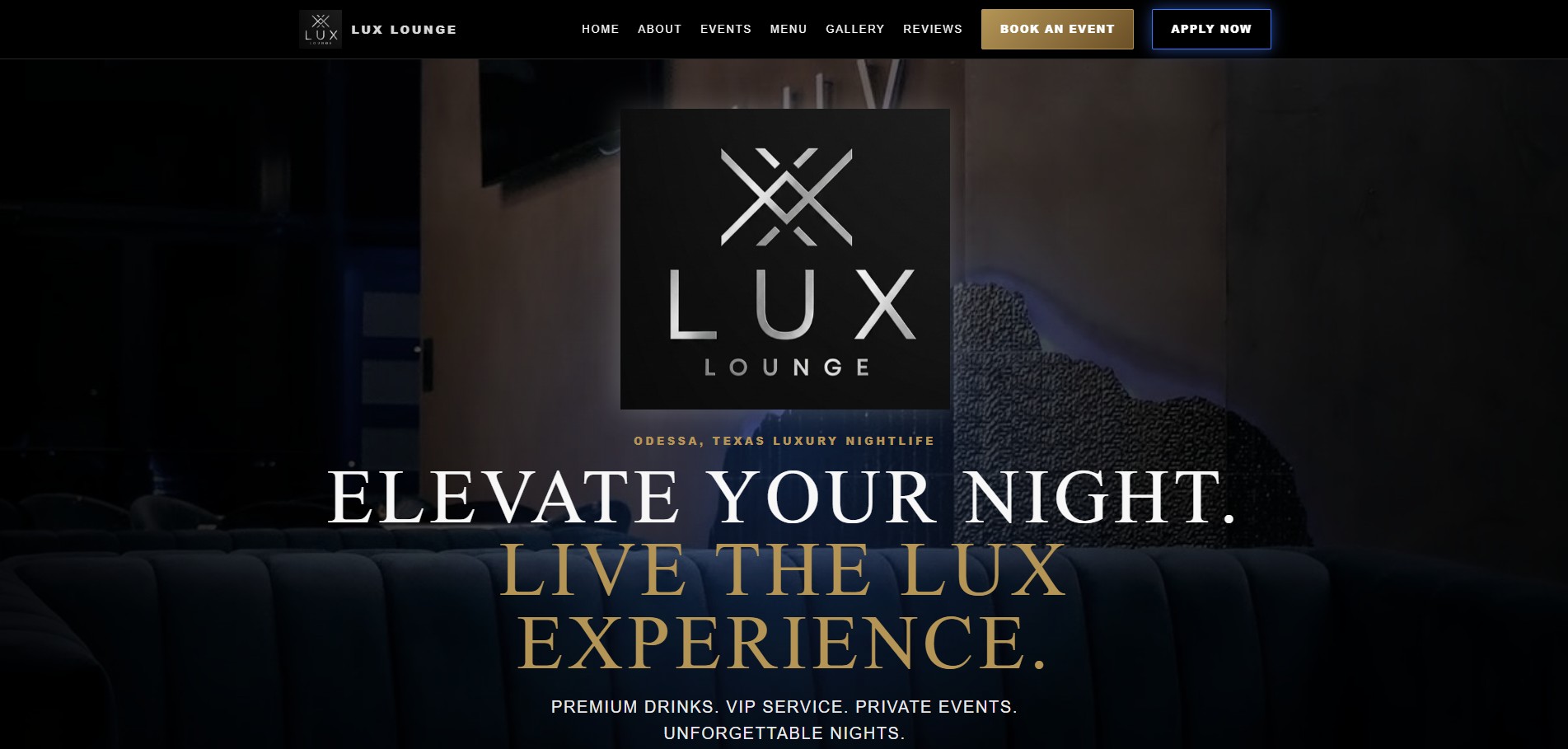 Lux Lounge website